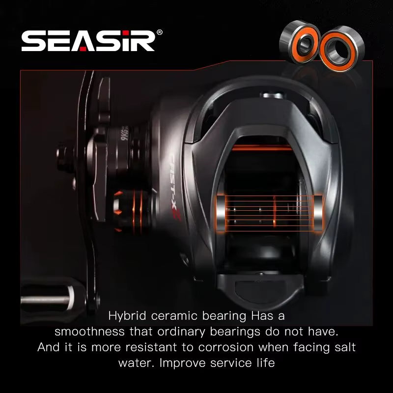 Cast X2 Baitcasting Reel 7.3:1 Hybrid Ceramic Bearing Carbon Fiber Washer Dual Bearing System N52 Brake Fishing Reels
