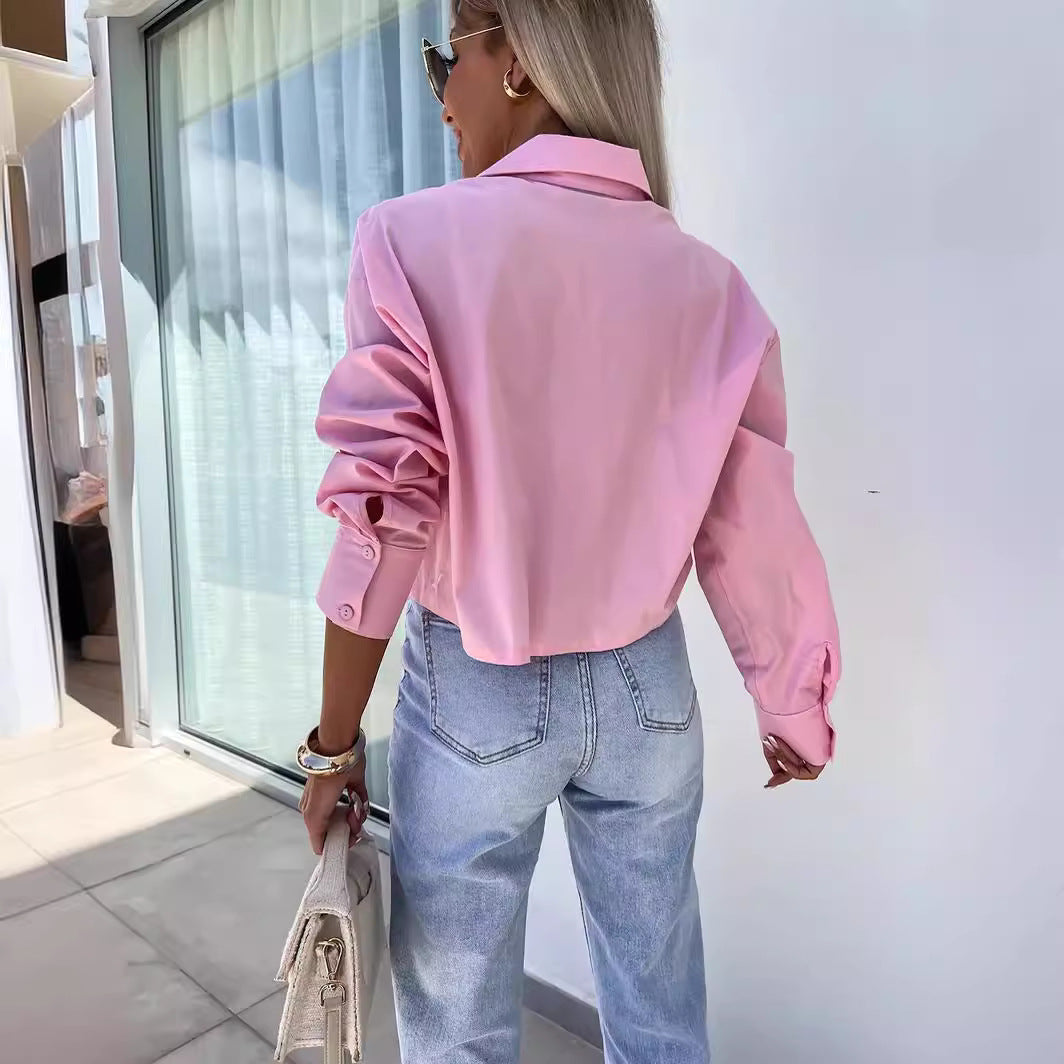 Fashion Loose-long Sleeve Button Shirt
