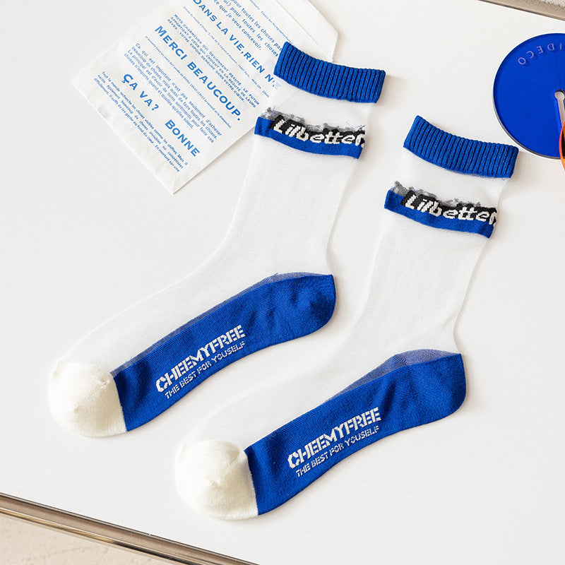 Transparent Spring And Summer Sweat-absorbing Glass Silk Socks