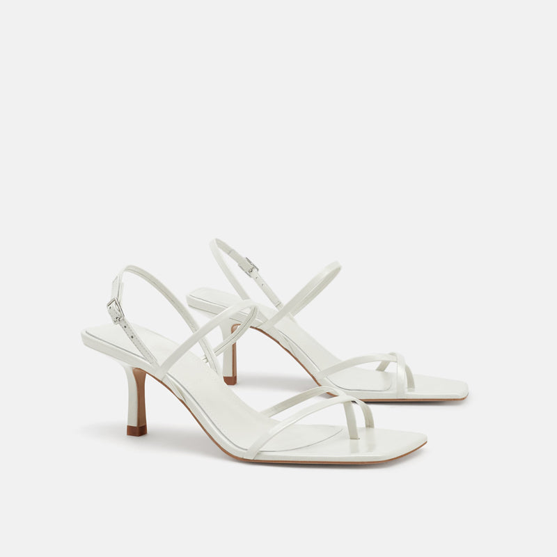 One-word Buckle Strap Stiletto Mid-heel Roman High Heels