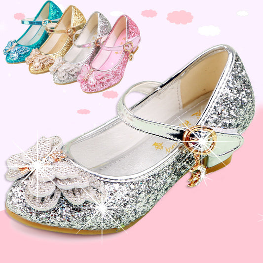 New Rhinestone Bow Girls High Heel