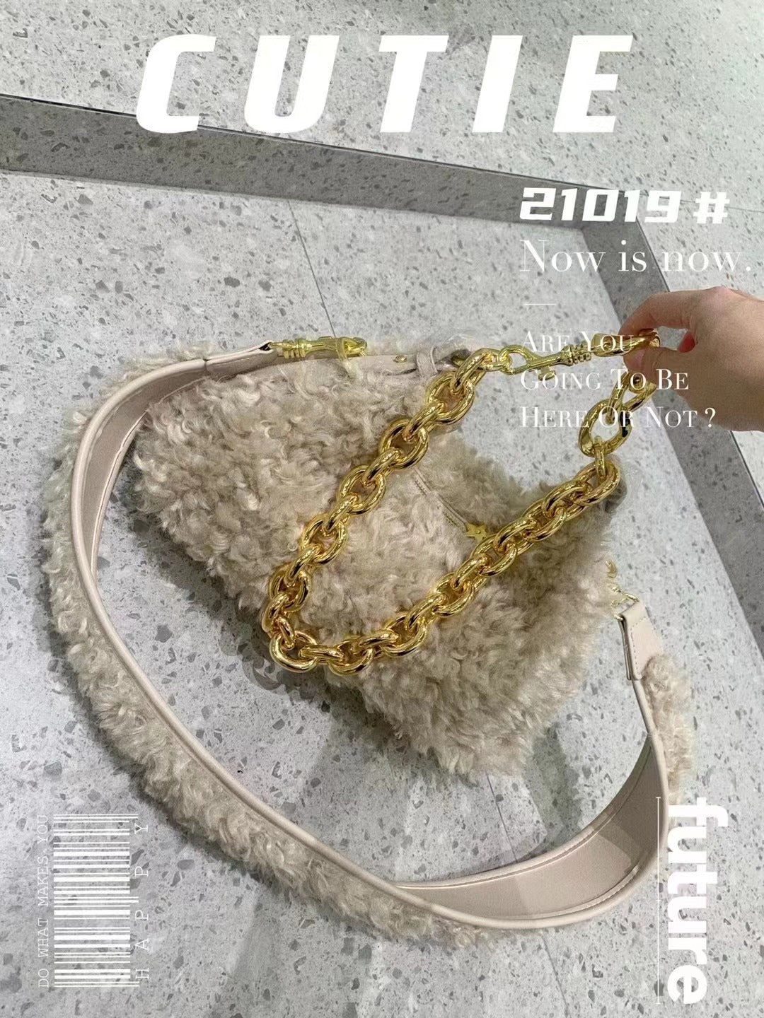 Women's Niche Design Plush Chain Shoulder Messenger Bag