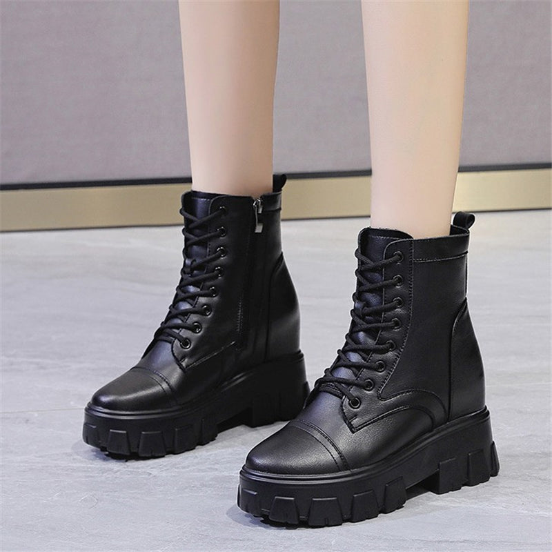 New Mid-tube Thick-soled Wedge High-heel Boots