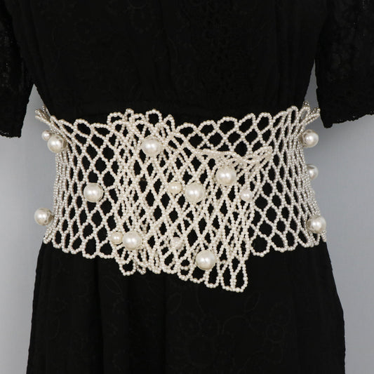 Women's Fashion Versatile Hollow Pearl Decorative Girdle