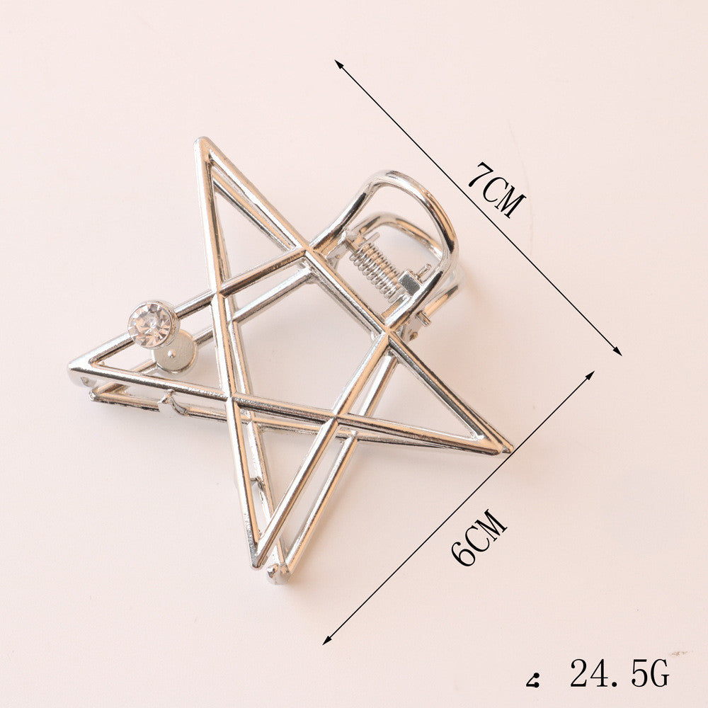 Korean Netflix Vintage Hollowed Out Geometric Shark Clip