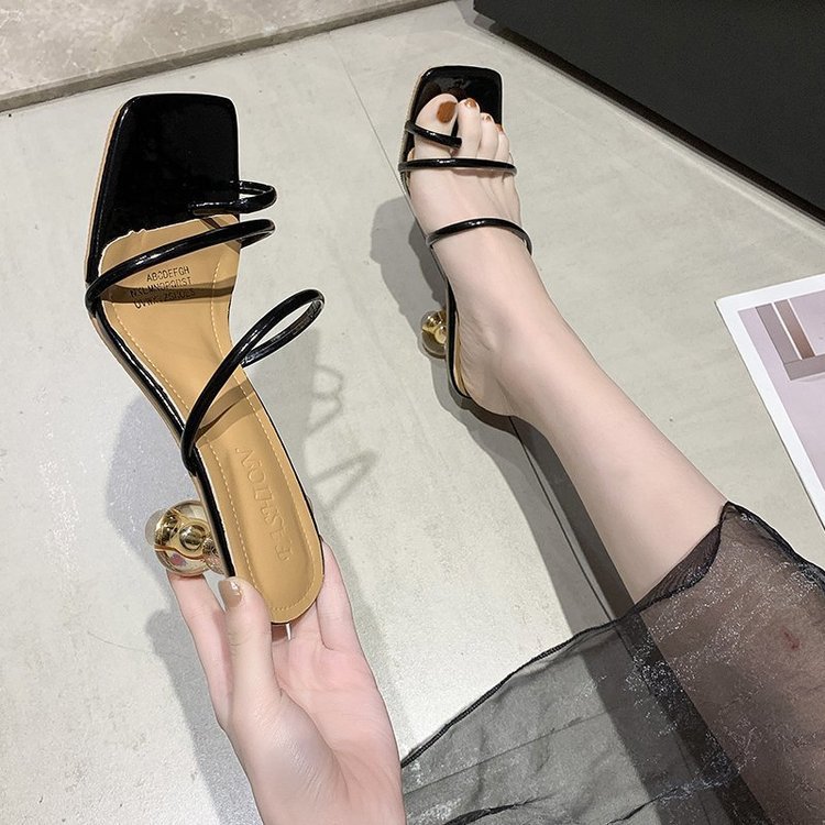 Women's Shallow Mouth Thick High Heel Casual Slippers