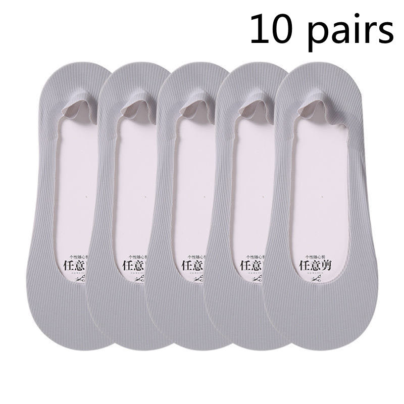 Boat Socks Women's Thin Shallow Mouth Invisible Socks Spring And Summer Striped Women's Boat Socks