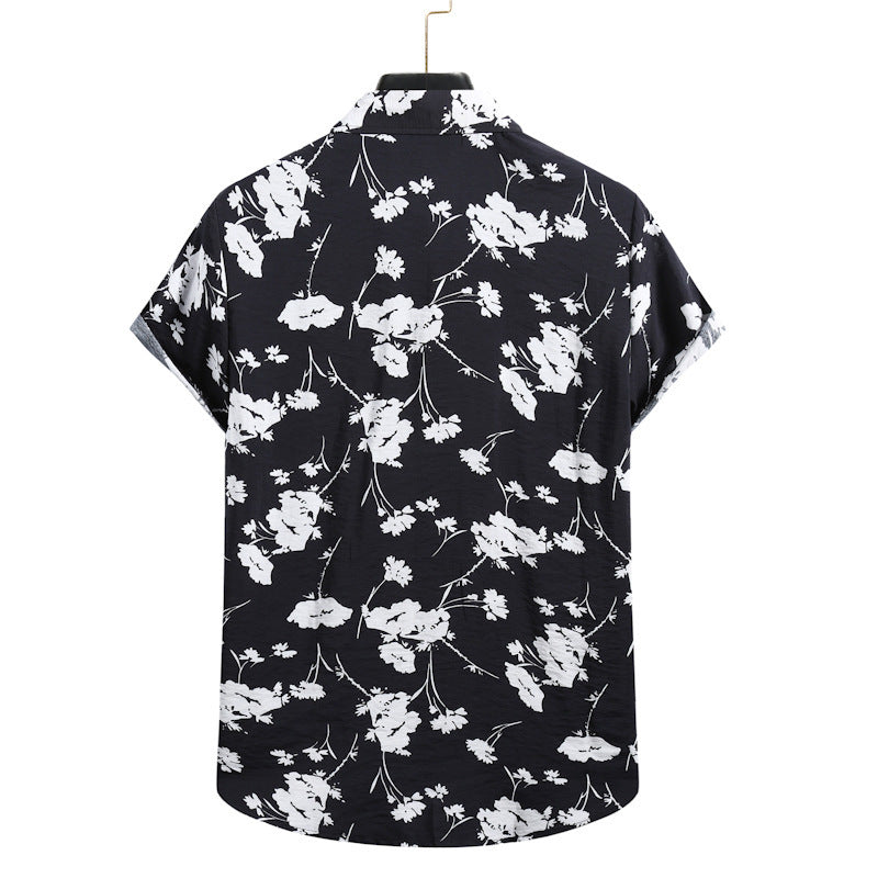 Men's Casual Fashionable Digital-Print Short-Sleeve Shirt
