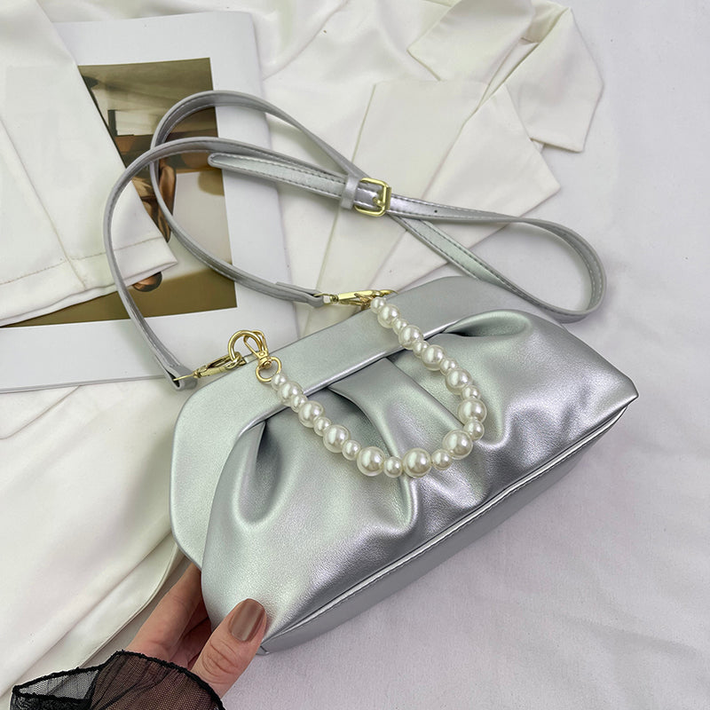 High-grade Silver Shell Shoulder Messenger Bag