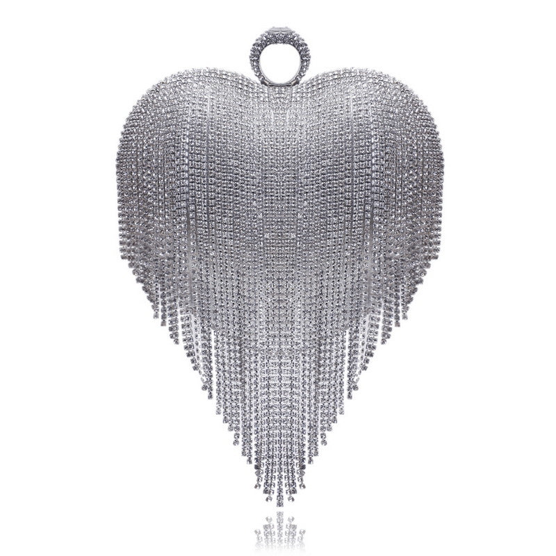 Female Pure Color All-matching Tassel Dinner Bag