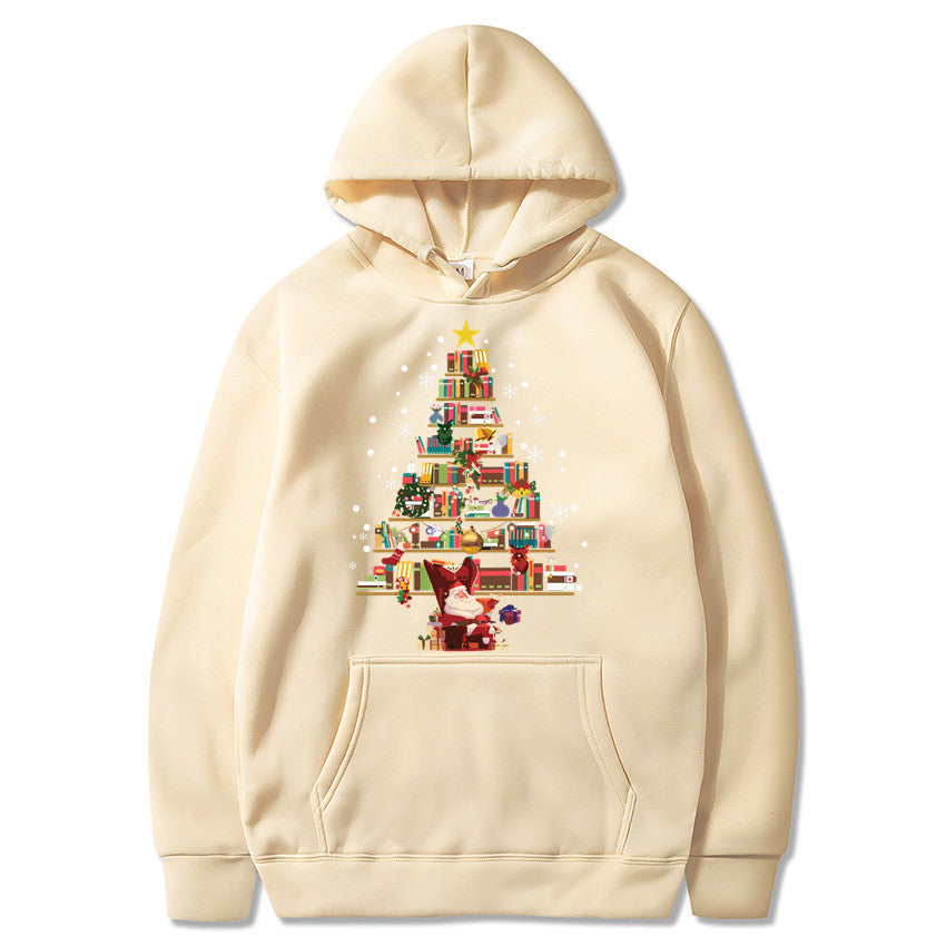 Langærmet sweatshirt med tryk og hætte til mænd og kvinder