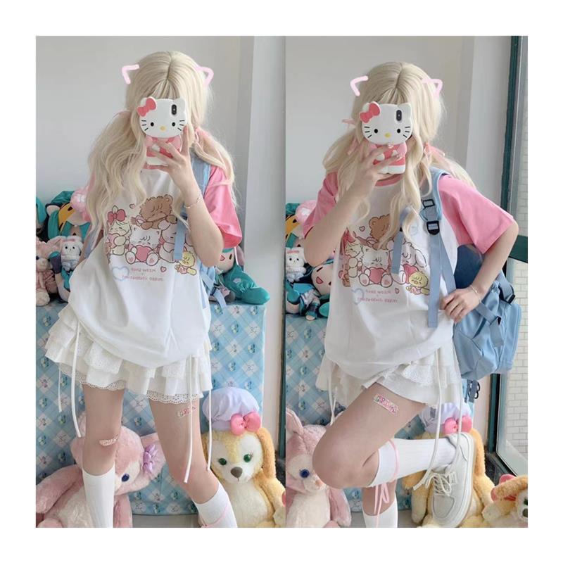 Raglan Sleeve Printed Hot Girl
