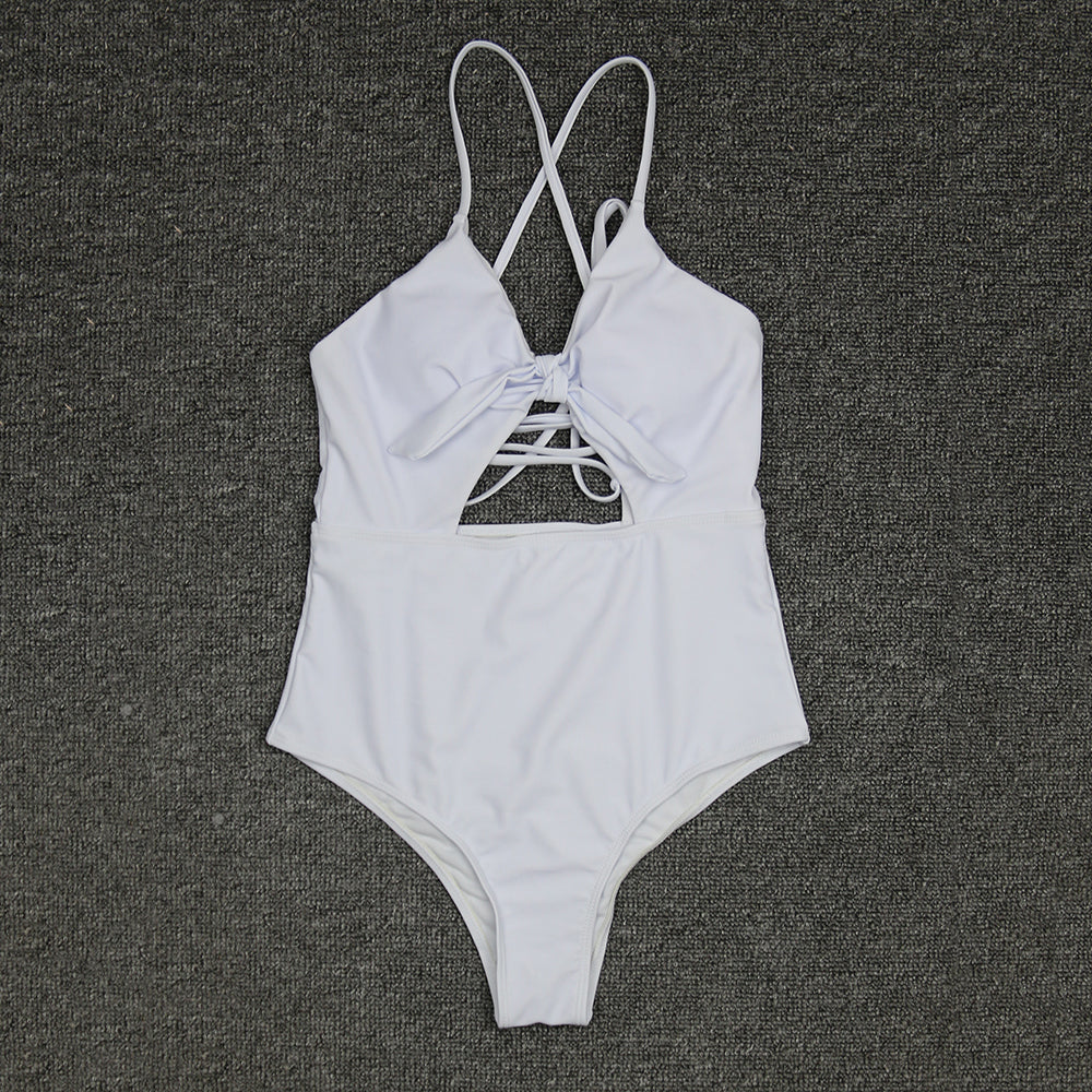 Cross Strap Ladies One-piece Swimsuit