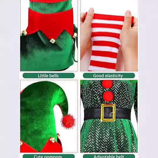 Ladies Dance Performance Dress Sequined Elf