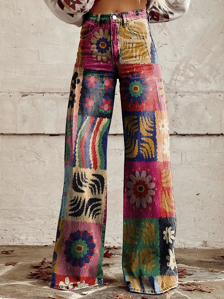 European And American Plus Size Women's Casual Pants Thin Wide Leg