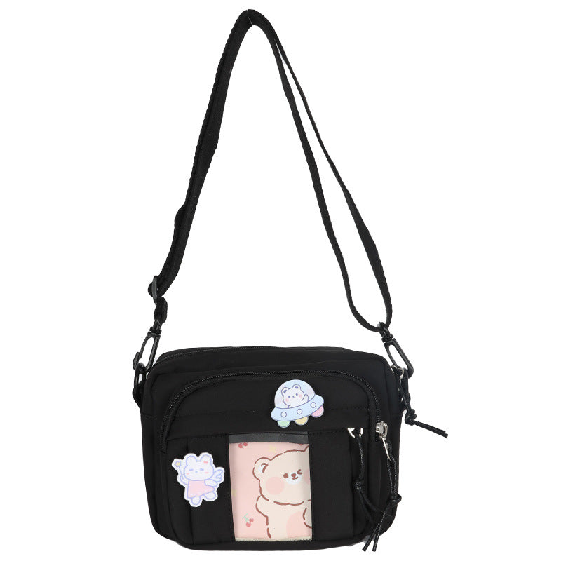 Cute Cartoon Badge Single Shoulder Messenger Bag