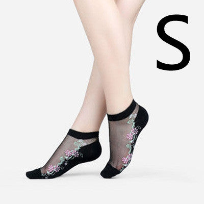 Short Transparent Non-slip Wear-resistant Invisible Cotton Bottom Crystal Boat Socks