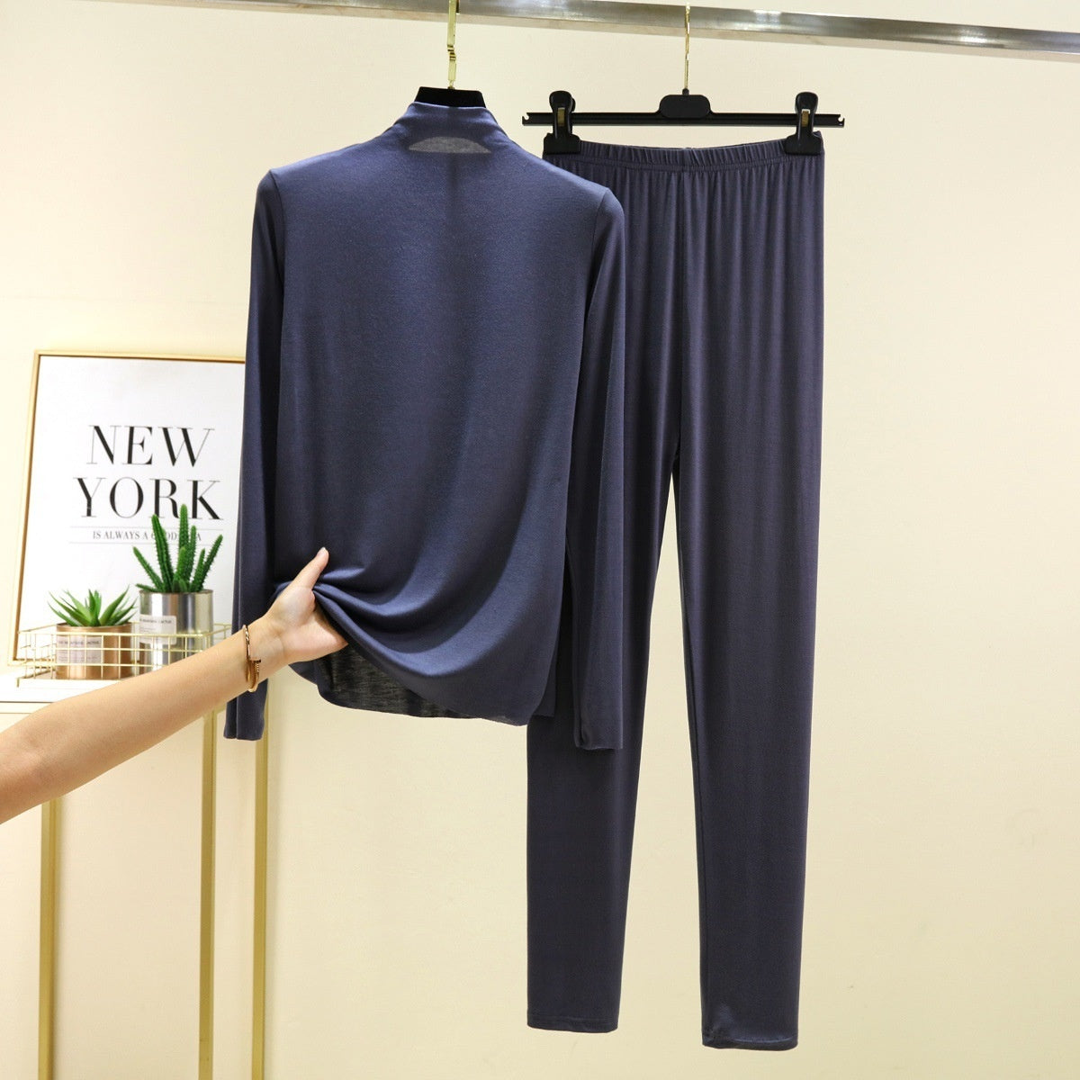 Long Sleeve Modal Semi-high Neck Base Set