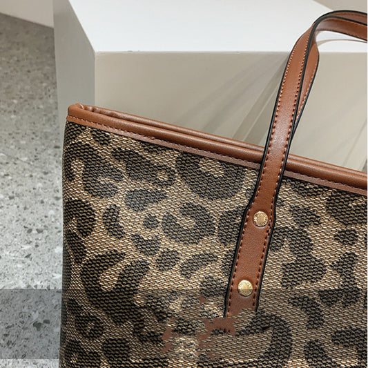 Ny Mode Trendy Gammel Blomst Leopardprint Mulepose All-match Bærbar