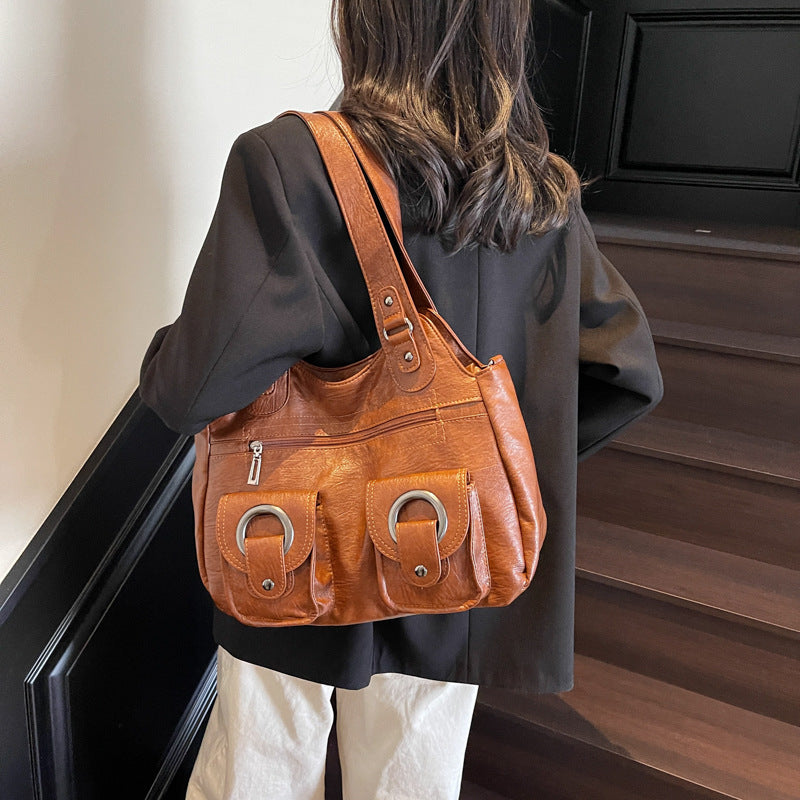 Women's Leather Vintage Sports Shoulder Bag