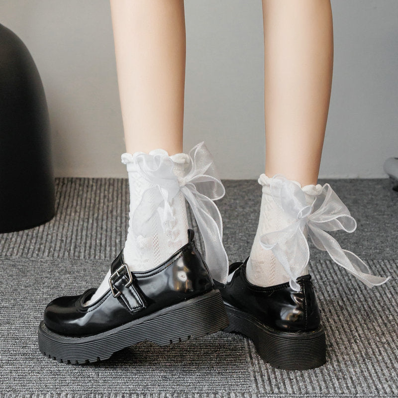 Women's Fashion Spring And Summer Bow Socks
