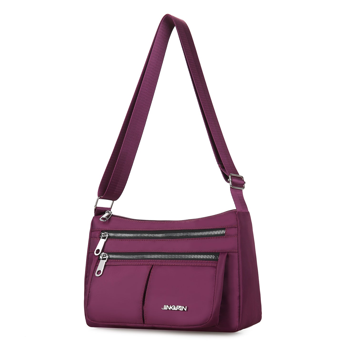 Large Capacity Shoulder Bags With Three Layers Of Zipper Design Women's Nylon Crossbody Bag Outdoor Shopping Mummy Messenger Bag
