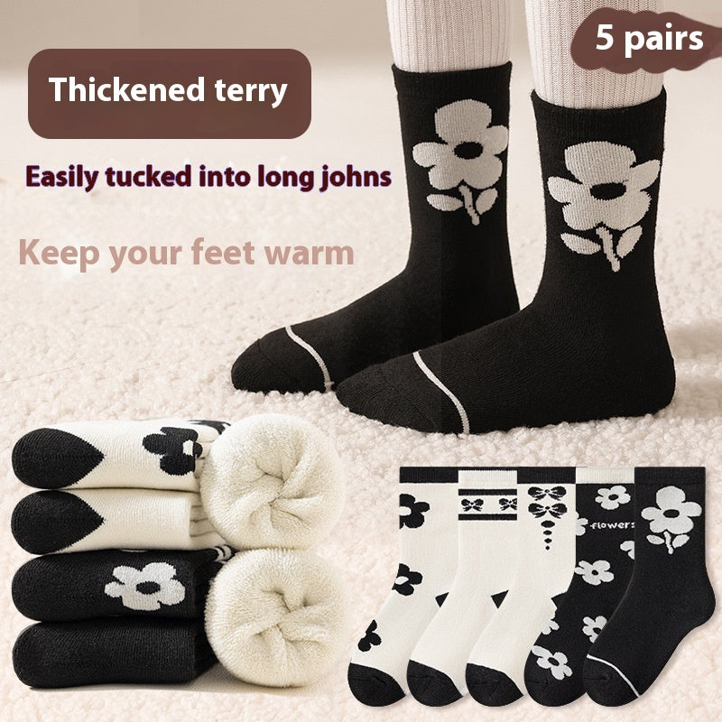 Children's Winter Thickened Velvet Padded Warm Terry Tube Socks