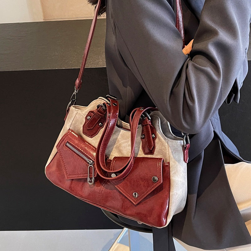 Dame Skuldertaske med Stor Kapacitet Håndbåren Crossbody Taske til Kvinder