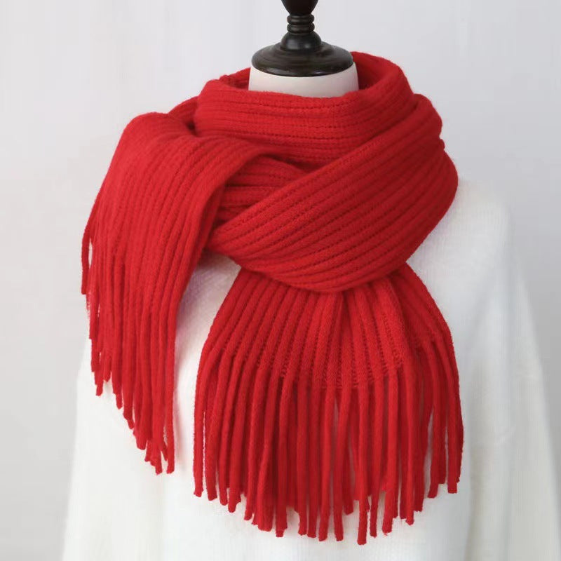 Versatile New Knitted Couple Thickened Warm Wool Scarf