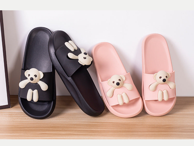 Cartoon Bear Sandals And Slippers Girl Heart Student Couple Sandals Male