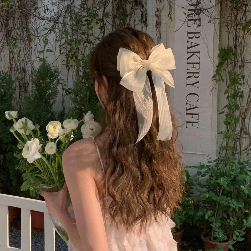 Female Sweet Desire Mesh Bow Hair Clip