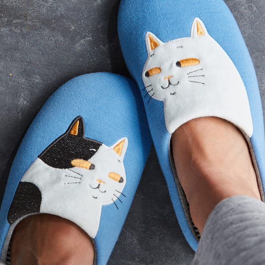 Couple Wooden Floor Machine Washable Mute Embroidered Slippers