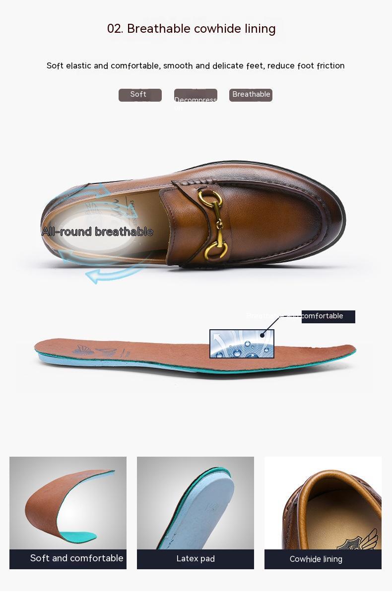 Business Casual Første Lag Ko Skind Blød Bund Dovne Herresko