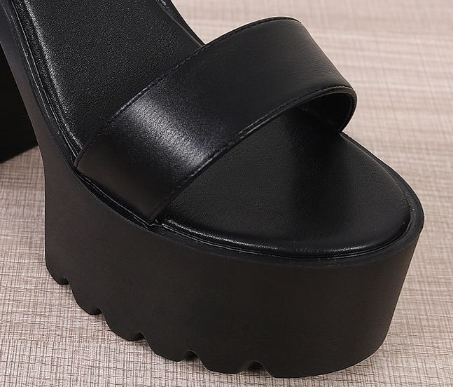 Chunky Heel Waterproof Platform Pole Dance High Heels 14cm