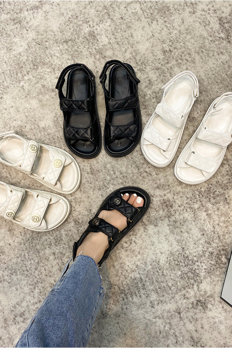 Women's Toe Buckle Hollow Roman Sandals