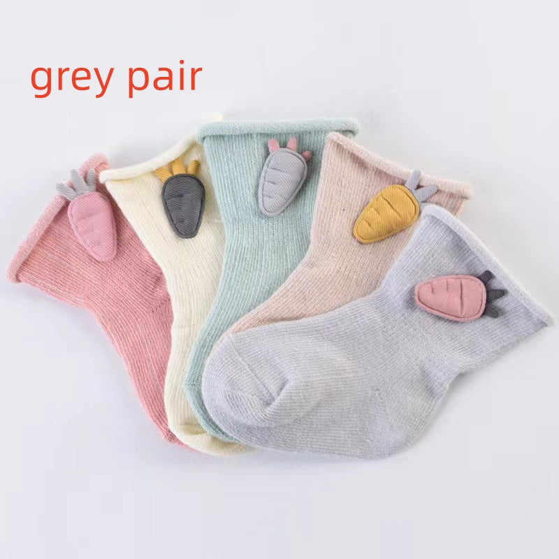 Spring And Autumn Newborn Kid's Socks Baby Socks Class A Loose Mouth Anti-drop