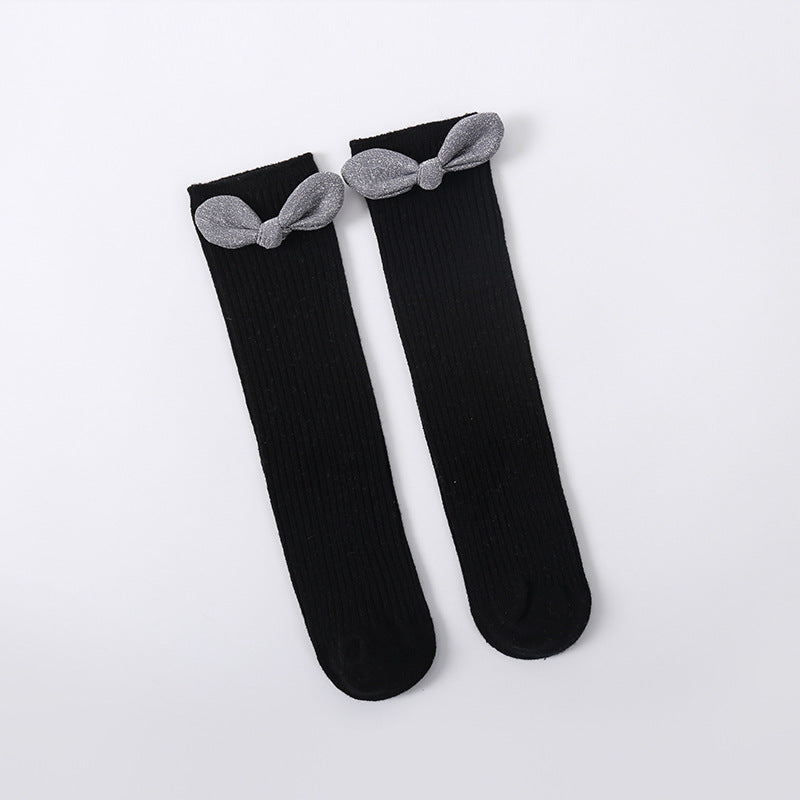 Girls Casual Fashion Long Tube Solid Color Socks