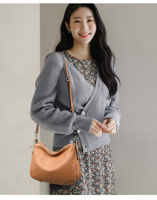 Genuine Leather Women's Bag Large Capacity First Layer Leather One-shoulder Crossbody Bag