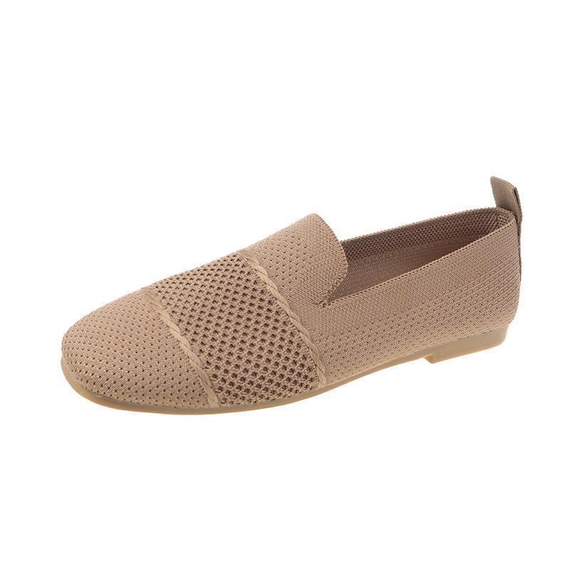 Breathable Flyknit Casual Women's Flat Shoes