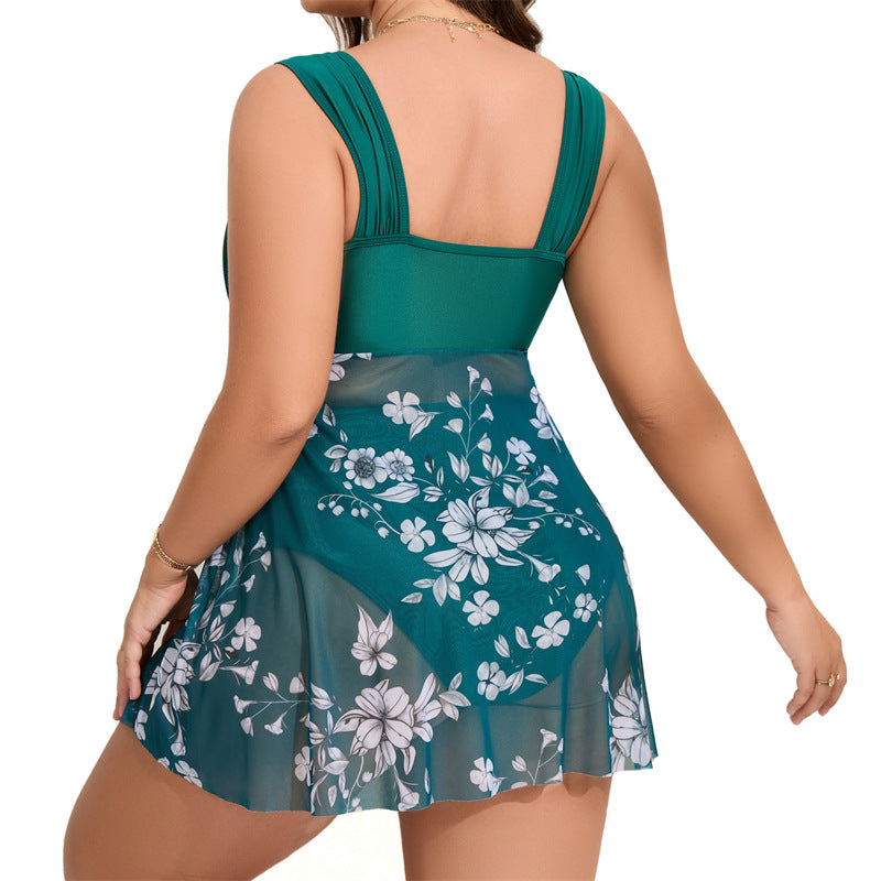 Large Women's Printed Mesh Skirt Swimwear