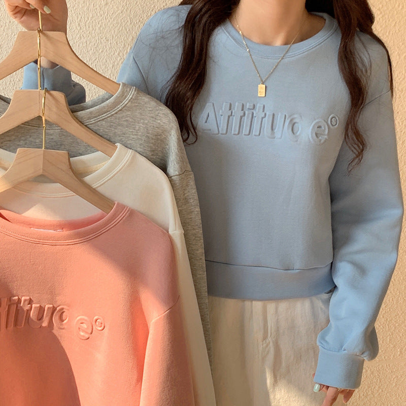 All-match Long-sleeved Sweater Women's Letter Design Sense