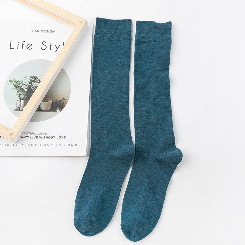 Ins Tide Autumn And Winter Solid Color Knee Socks Japanese Series