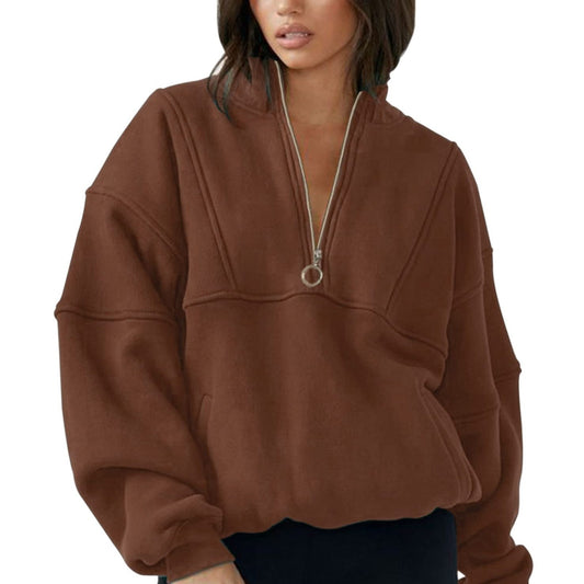 Autumn And Winter New Half-zip Sports Sweater Female