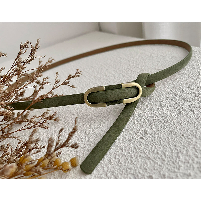 Pigskin Thin Belt Non-porous Suit Dress Decoration