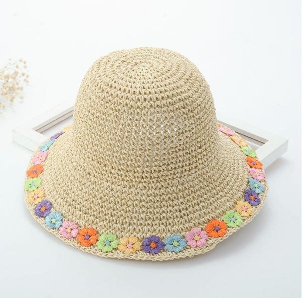 Small Flower Foldable Curling Sun Hat Beach Sun Hat Breathable Fisherman