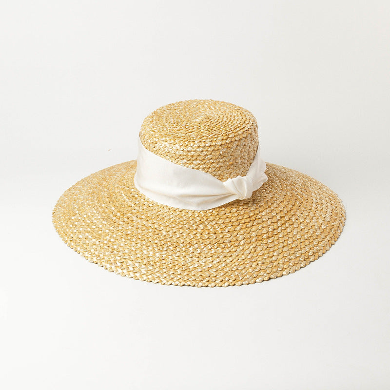 Wavy Pattern Braided Straw Beanie