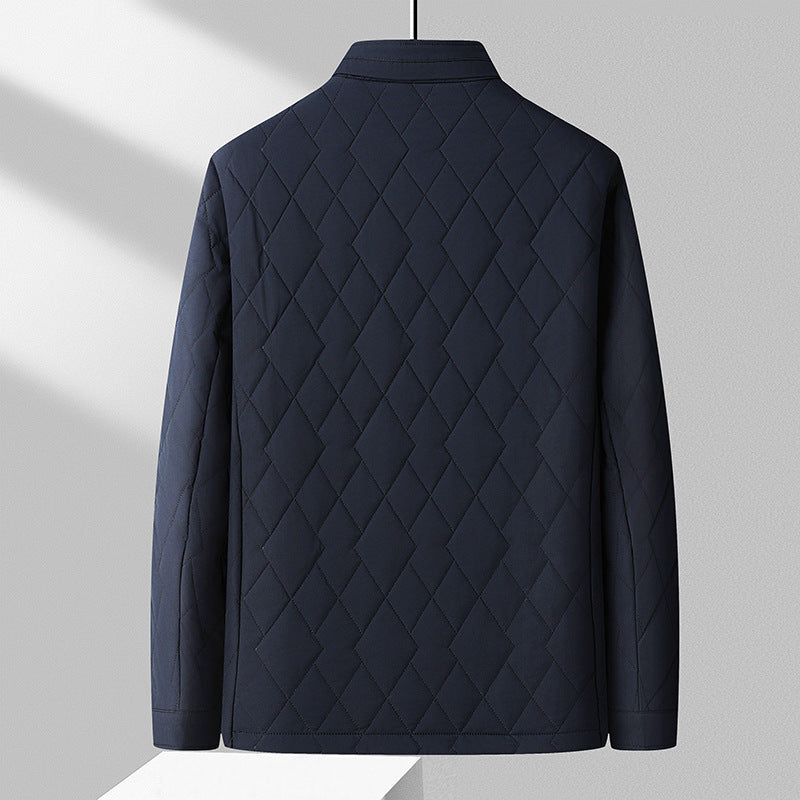 Men's Mulberry Silk Cotton Diamond-patterned Outerwear