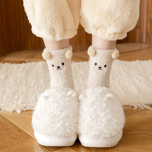 Plush Socks Female Plus Velvet Thickened Warm Month Socks