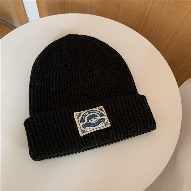 Japanese Patch Wool Hat Warm All-match Knitted