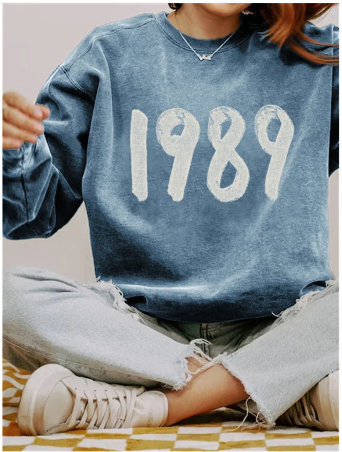 Langærmet sweater med rund hals til damer - Spandex sweater